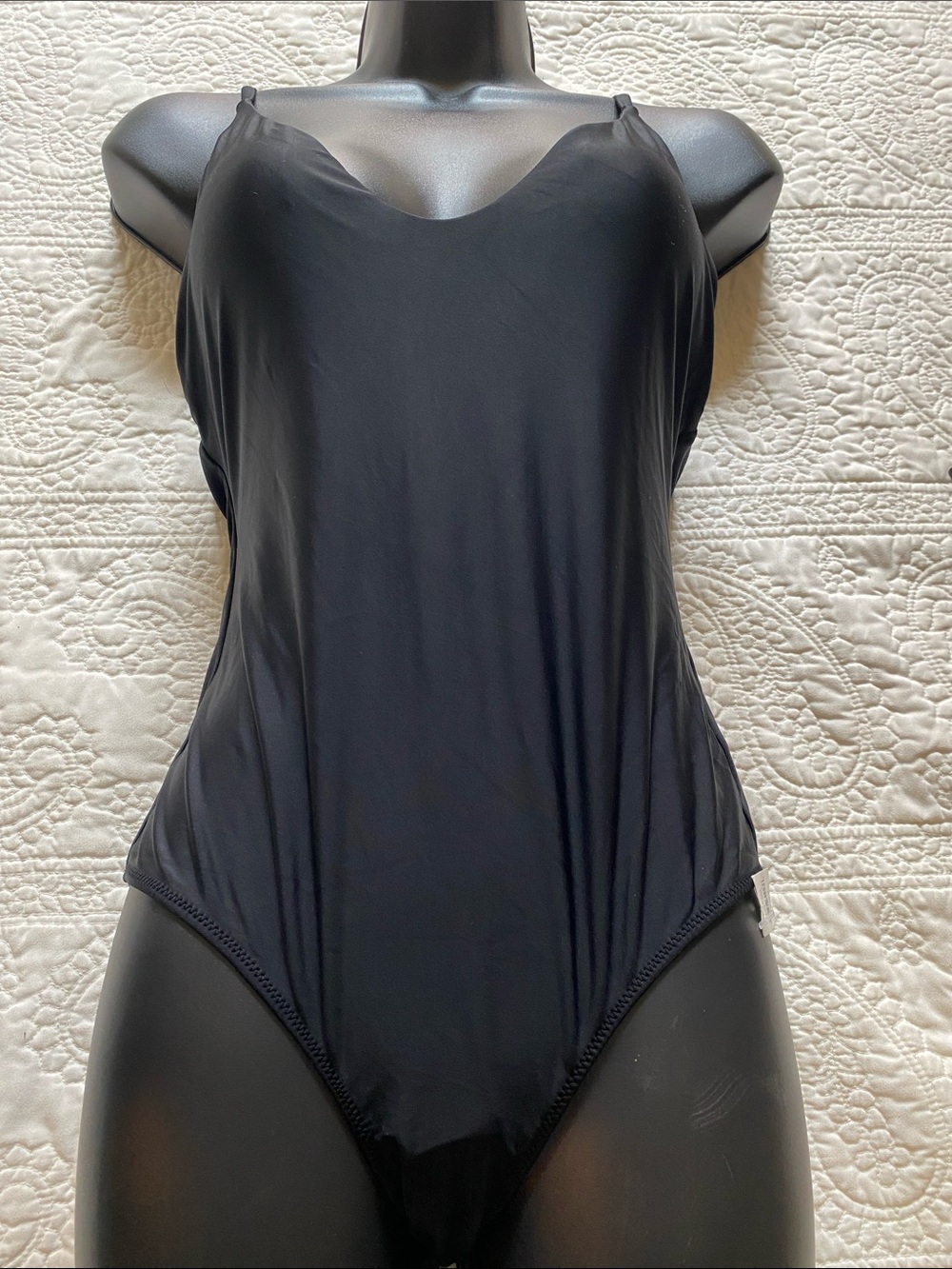 aerie Black Scoop One-Piece Swimsuit